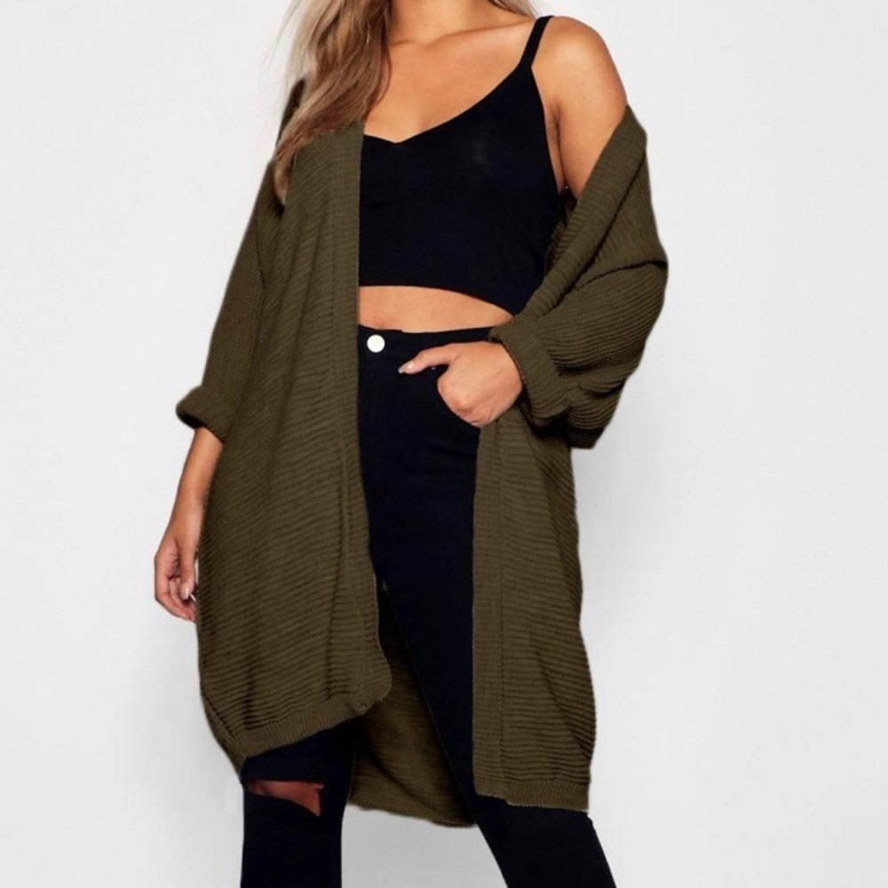 Cocoon rib knit cardigan
